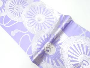 アンティーク 源氏車模様織出しリバーシブル全通袋帯